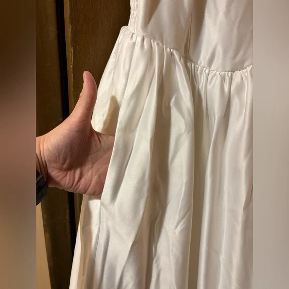 NWT BHLDN Anthropologie High Neck Satin Duchess A-Line Midi Dress - Picture 11 of 15